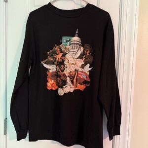 YRN Culture T-Shirt Mens M Long Sleeve Graphic Black